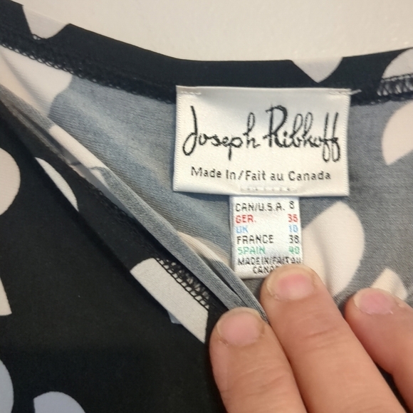 Joseph Ribkoff Skirt Women's Size 8 Swing Polk A Dot Ruffle Retro Betty Boop - Picture 4 of 9